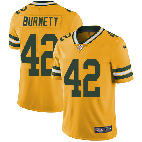 Nike Packers #42 Morgan Burnett Yellow Men's Stitched NFL Limited Rush Jersey